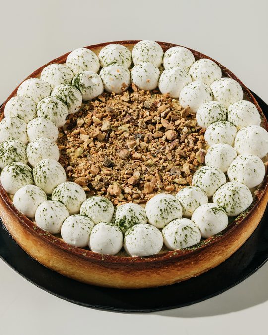 Pistachio Apple Matcha Tart